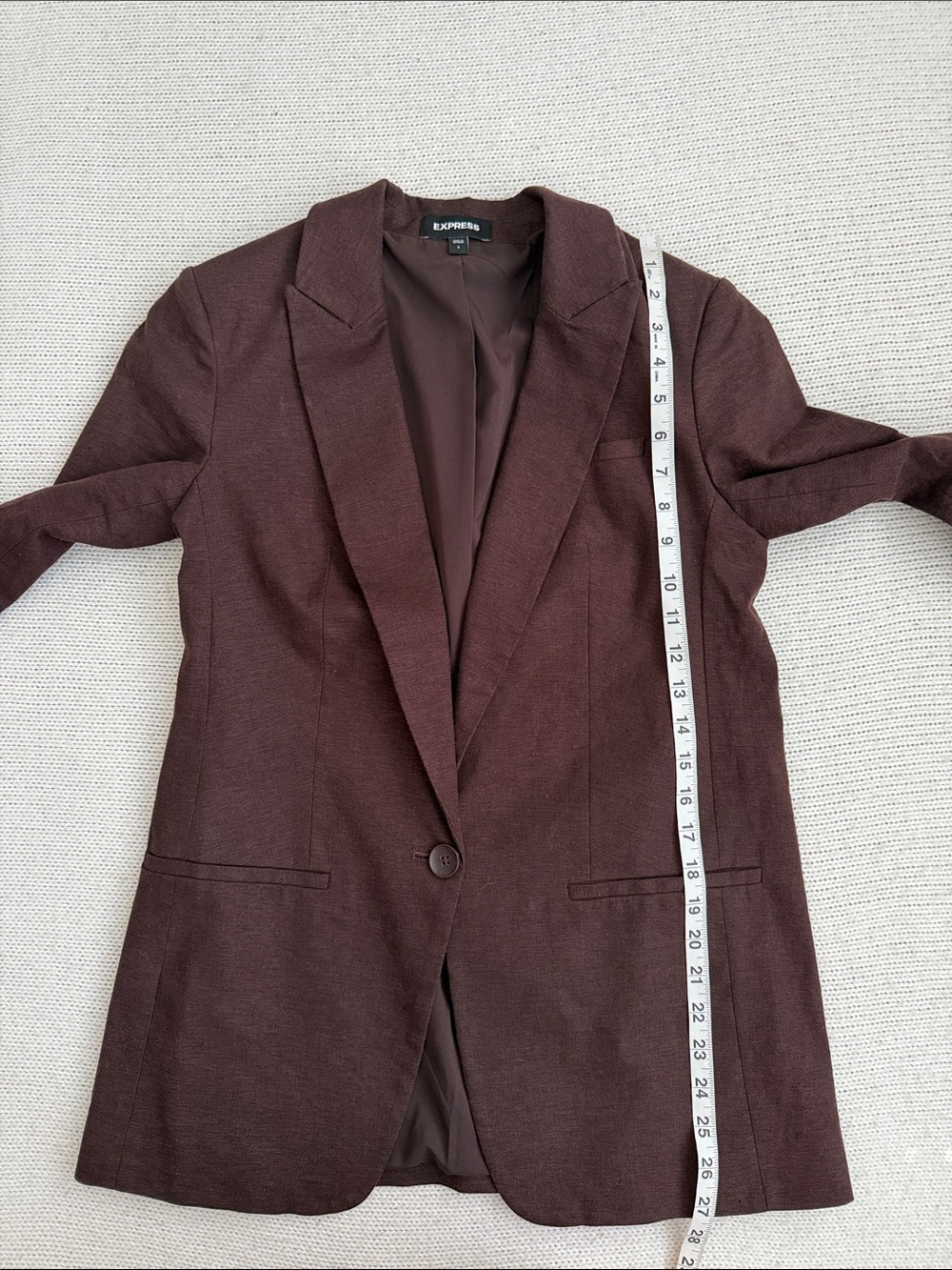 Express Linen Blazer Brown Size Small - Picture 4 of 7